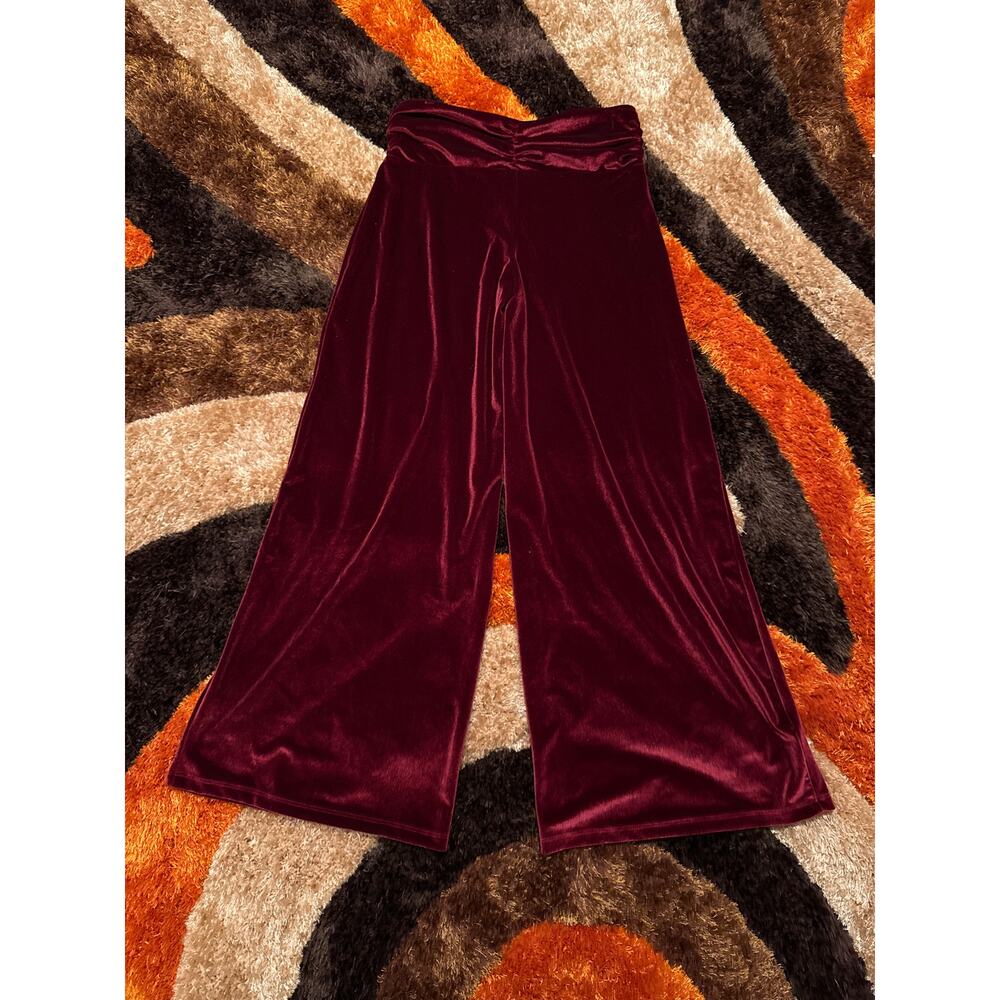 Tasha Polizzi Collection Maroon Velvet Ginny Pant Small - Picture 7 of 7